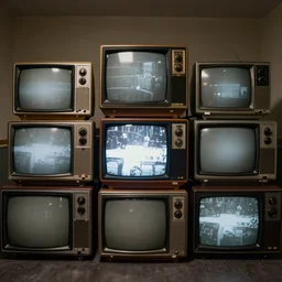a room full of old television screens, 8 mm, found footage