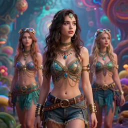 beautiful women on psychedelic trip, cinematic shot, epic composition, fine details, octane render, 8 k, depth of field, concept art, digital art, deviantart artstation, extremely detailed, very sharp,