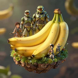 studio ghibli, island which is made of bananas, by asher durand. intricate artwork by tooth wu and wlop and beeple and dan mumford and greg rutkowski and nekroxiii. halo. octane render, cinematic, hyper realism, octane render, 8 k, depth of field, bokeh. iridescent accents. vibrant