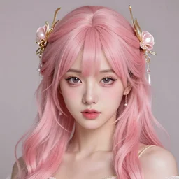 photograph of a beautiful pastel pink haired japanese girl exquisite detail, hyper realism, ornate, voluptuous, exquisite detail, masterpiece, cute face, 4k, art by Donato Giancola and Bayard Wu and WLOP and Artgerm, makeup