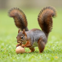 a squirrel playing rugby