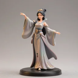still medium shot, figurine of a sorceress wearing elegant robes, dynamic pose, personification, detailed product photo, featured on amiami, 8 k, 8 5 mm, f. 1 4, beautiful composition,