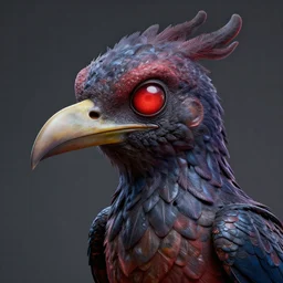 the head of a demogorgon from stranger things with the body of a bird, highly detailed digital art