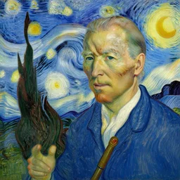 van gogh painting of joe biden as a jedi
