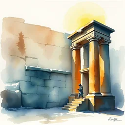 small centered on watercolor paper, paint brush strokes, abstract watercolor painting of ancient egyptian stone mason, cinematic light, national romanticism by hans dahl, by jesper ejsing, by anders zorn, by greg rutkowski, by greg manchess, by tyler edlin
