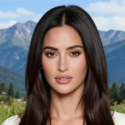 a mash up between a megan fox face with a beautiful mountain scenery, medium sized tattoo sketch, amazing detail, trending on pinterest, in the style of brandon kidwell