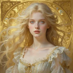 portrait of dreamy and ethereal white woman with light blue eyes, peaceful expression, ornate frilly dress, fantasy, intricate, elegant, beautiful, digital art, beautiful dynamic lighting, golden ratio, highly detailed, digital painting, trending on artstation, concept art, smooth, sharp focus, illustration, photo realistic, art by artgerm and greg rutkowski and alphonse mucha and yoji shinkawa, 4 k
