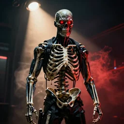 Samuel L. Jackson plays Terminator, scary, red eye glowing, skeleton
