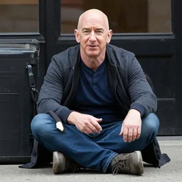 jeff bezos as a homeless person