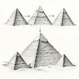 step by step guide to building pyramids, pencil style