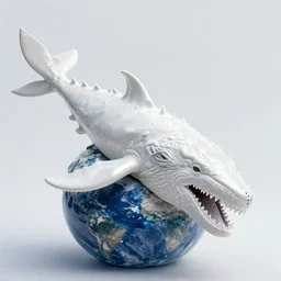 hyperrealistic very intricate pearlescent white leviathan swallowing the earth digital painting concept art james white cinematic soft glow teal lighting high angle hd 8k sharp shallow depth of field
