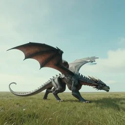 a cinematic wide angle photograph of a dragon walking through a vast serene landscape, beautiful lighting, high depth, ultra realistic, artistic, by zack snyder and john harris