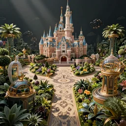 machine garden, intricate disney concept art