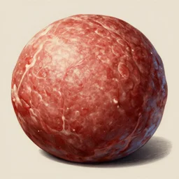 illustration of a human meat ball, masterful digital art, sublime detail, epic composition, intricate detail