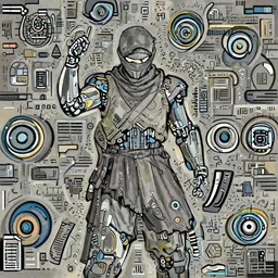 cybernetic ninja, cool pose