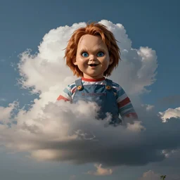 clouds that look like a screaming chucky doll