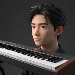 synthesizer, masterpiece. rendered in blender, ultra realistic, smooth shading, ultra detailed, high resolution, cinematic, unreal 6, perfect face, fine details, studio lighting, subtle shadows, art by katsuya terada, photorealism, hyper realism, octane render, hyper detailed, canon eos r 3, f / 1. 4, iso 2 0 0, 1 / 1 6 0 s, medium shot, 8 k, raw, unedited, in - frame,, - h 5 7 6