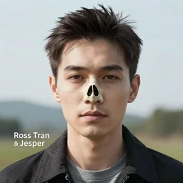 a portrait of a male character, skull nose, in a scenic environment by Ross Tran and by Jesper Ejsing and by Mikalojus Konstantinas Ciurlionis