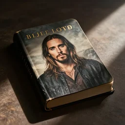 photo of a bible with a picture of jared leto on the front