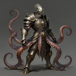 warrior in octopus armour concept art d & d, intricate, detailed