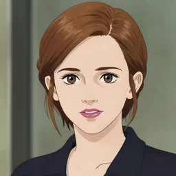 anime portrait of emma watson, high quality crisp linework