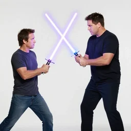 Lightsaber duel between Kevin O'Leary and Mark Cuban, in Shark Tank (2016)