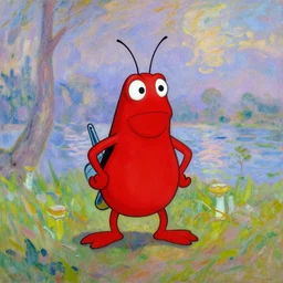 El Chapulín Colorado (English: The Red Grasshopper) is a Mexican television comedy series that ran from 1973 to 1979 and parodied superhero shows, painting by Claude Monet