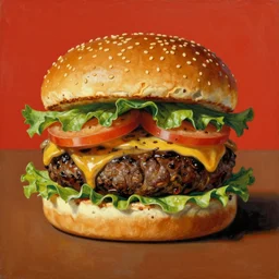 Burger, painting by Salvador Dali