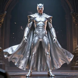 superhero, marvel comics, full body, character concept, intricate silver clothing and cape, magical, sparks, cinematic lighting, cinematic atmosphere, 8 k octane render, unreal engine 5