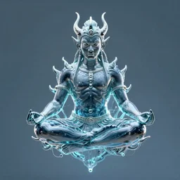 a water demon meditating and floating, centered composition, crisp 8 k line art, digital painting, artstation, unreal engine, octane render, emissive lighting, concept art, matte, sharp focus, hyper realistic lighting, illustration, art by junto ito and takato yamamoto and philippe druillet