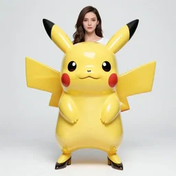 elegant woman dressed up as pikachu, art photo by Annie Liebovitz and Alphonse Mucha, glossy, sharp, clean, old fashion
