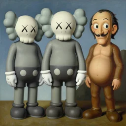 3 d shapes by kaws, peter tarka, james jean and salvador dali and shusei nagaoka, oil on canvas, surrealism, neoclassicism, renaissance, hyper realistic, cell shaded, 8 k