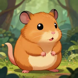beautiful detailed cute character design of a cartoon hamster, tlk, tlk, in the style of'the jungle book'profile pic. deviantart adoptable, style of maple story and zootopia, portrait studio lighting by jessica rossier and brian froud in the style of disney, artstation deviantart alphonse mucha
