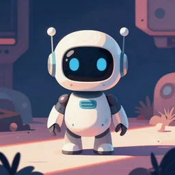 cute!! robot futuristic centered vibrant concept art by artstation vector ( liam brazier )
