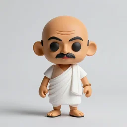 mahatma gandhi, stop motion vinyl figure, plastic, toy