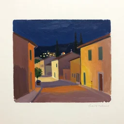 impasto quick minimalist painterly sketch, in rich glossy oil paint of a beautiful italian night scene, claire tabouret
