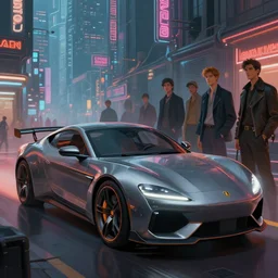 car, city, cyberpunk, fantasy, neon lights, sharp focus, intricate, elegant, digital painting, artstation, matte, highly detailed, concept art, illustration, ambient lighting, art by ruan jia and artgerm and range murata and wlop and ross tran and william, adolphe bouguereau and beeple