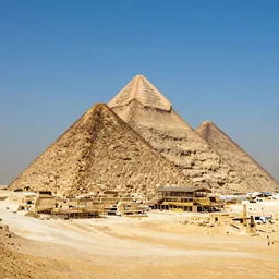 a photograph of the great pyramid of giza in the middle of construction, dslr high resolution