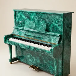 a piano made of emerald stone