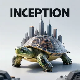 inception cyberpunk city on a turtle