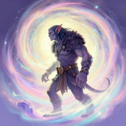 side profile, male half - human half - troll rogue, gloomhaven, luminescent, colorful swirly magic ripples, pastel colors, by greg manchess, huang guangjian, gil elvgren, sachin teng, greg rutkowski, jesper ejsing, ilya kuvshinov