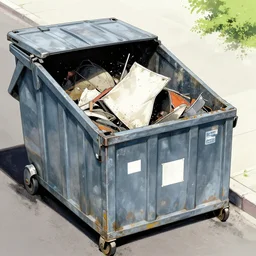 a dumpster inside another dumpster, dumpception, art by goro fujita,