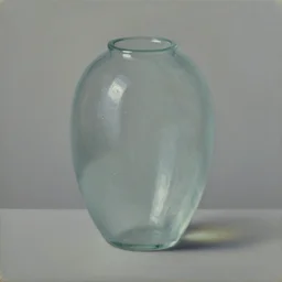 oil painting of solid glass sculpture