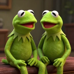 the matrix starring kermit the frog dimly lit, unreal engine, octane render, 8 k
