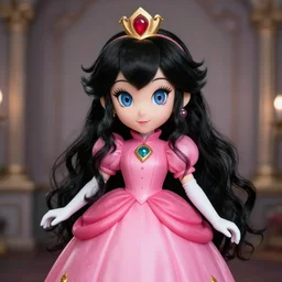 Princess Peach Disney Infinity Black Hair Goth