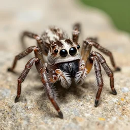 cute phidippus regius jumping spider, hyper realistic