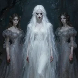 abeloth, long white hair, creepy, horror, elegant, ethereal horror fantasy art by greg rutkowski and magali villeneuve and claude monet