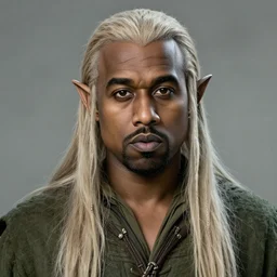 portrait of kanye west as an elf from the lord of the rings elf, long hair, pointy ears, artstation, epic, detailed