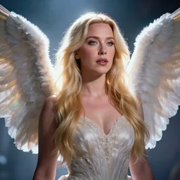 portrait art of millie bobby brown or alicia vikander as a blonde angel, art by alessio albi 8 k ultra realistic, angel wings, lens flare, atmosphere, glow, detailed, intricate, full of colour, led lighting, trending on artstation, 4 k, hyperrealistic, focused, extreme details, unreal engine 5, masterpiece