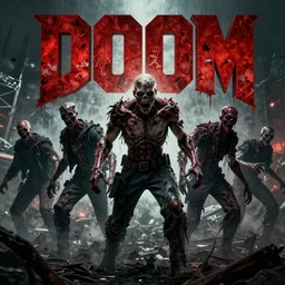 beautiful cinematic horror poster with raging zombies, hybrid from Doom and art direction by Darius Zawadzki ;by artgerm; wayne reynolds art station; cinematic quality character render; low angle; ultra high quality model; production quality cinema model;